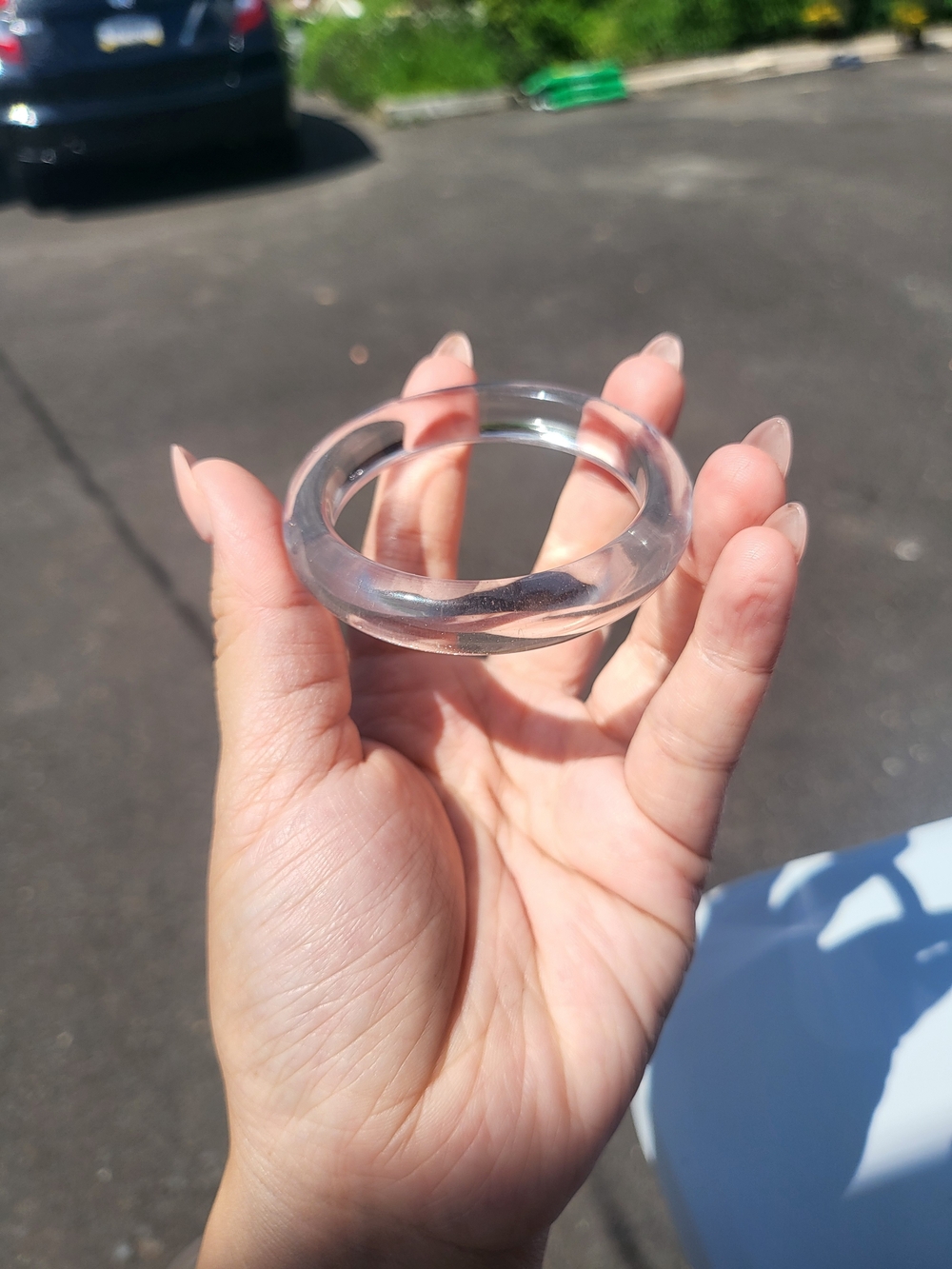 Clear Resin Bangle Bracelet - Transparent Women Jewelry